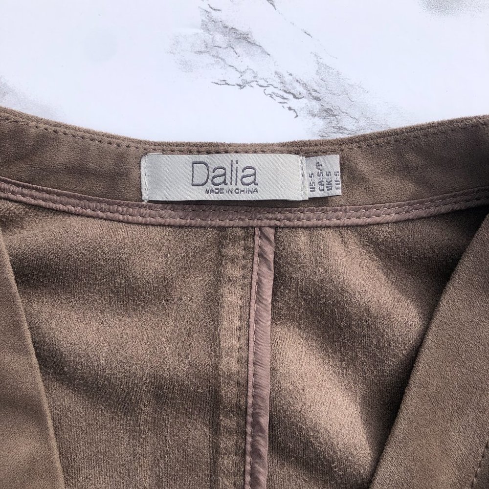 Dalia Drape Front Faux Suede Jacket - Picture 2 of 4